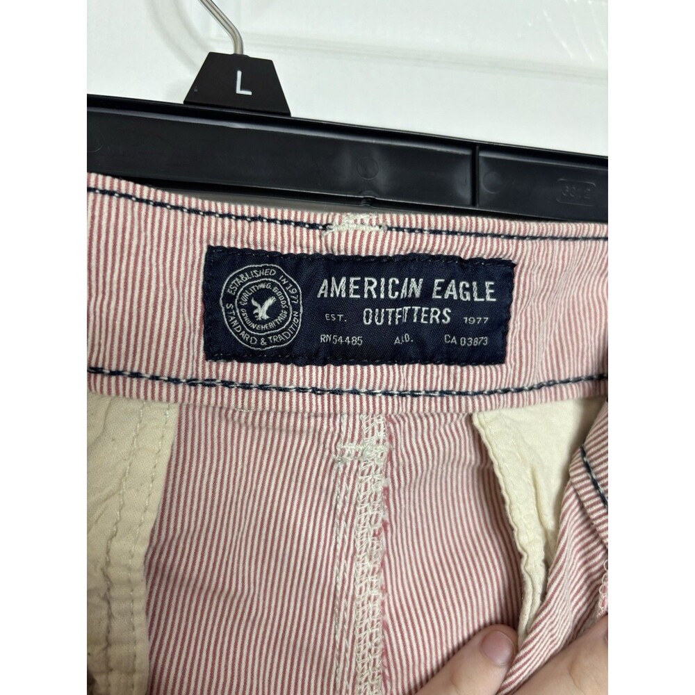 VTG Y2K Size 36 American Eagle Outfitters Red White Striped Shorts Men’s Classic - Picture 5 of 8
